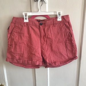 High waisted coral shorts